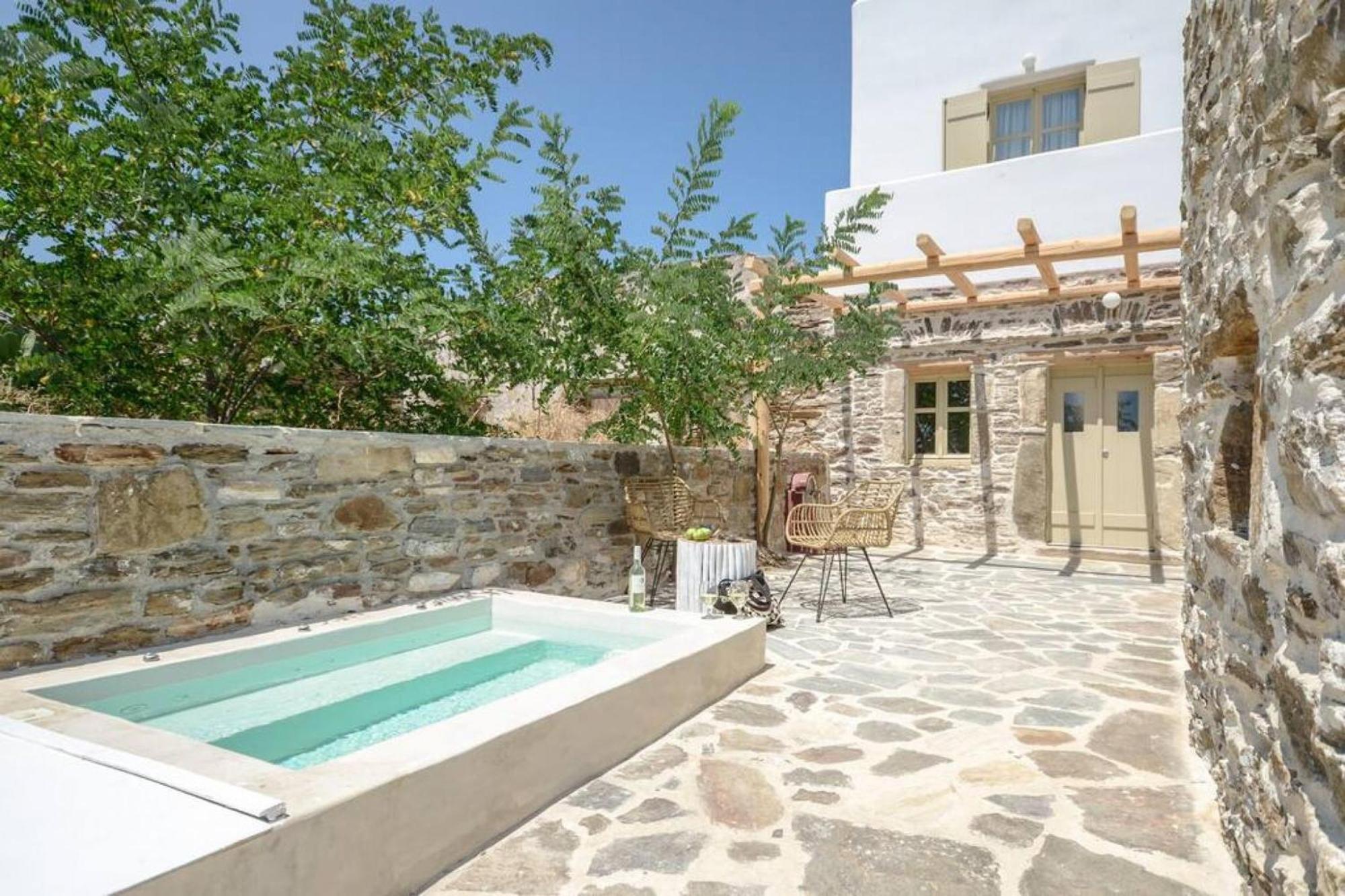 Villa Anthemion Naxos With Outdoor Jacuzzi Ano Sangrion Exterior foto