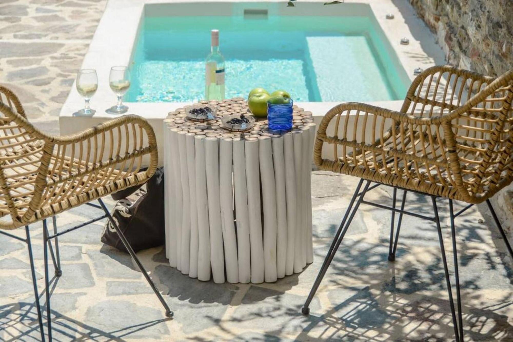Villa Anthemion Naxos With Outdoor Jacuzzi Ano Sangrion Exterior foto